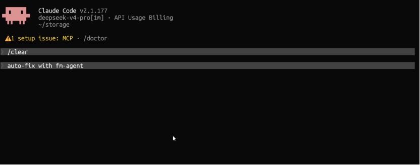 Running the FM-Agent auto-fix command in Claude Code