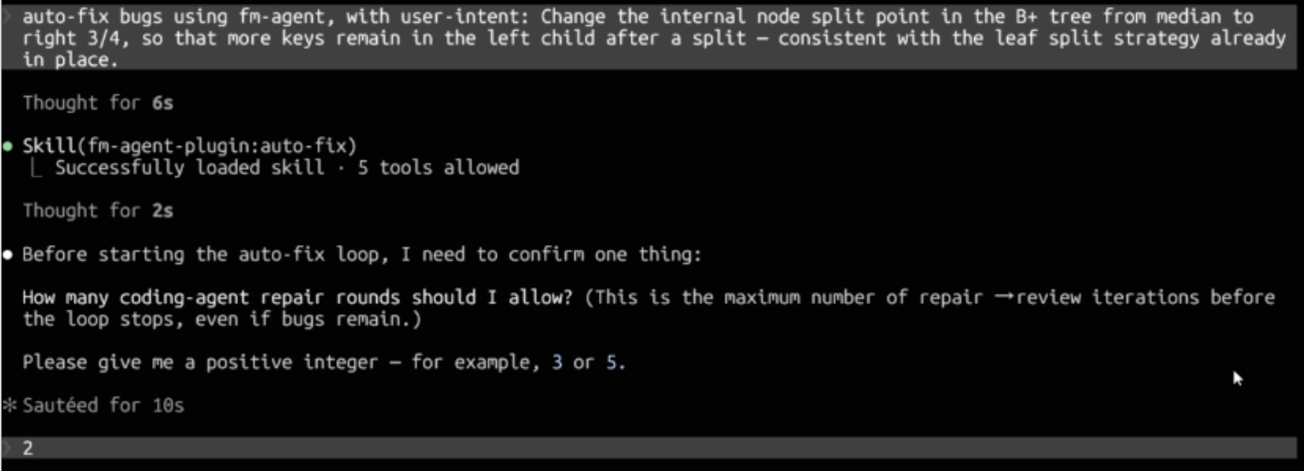 Configuring the maximum number of repair iterations