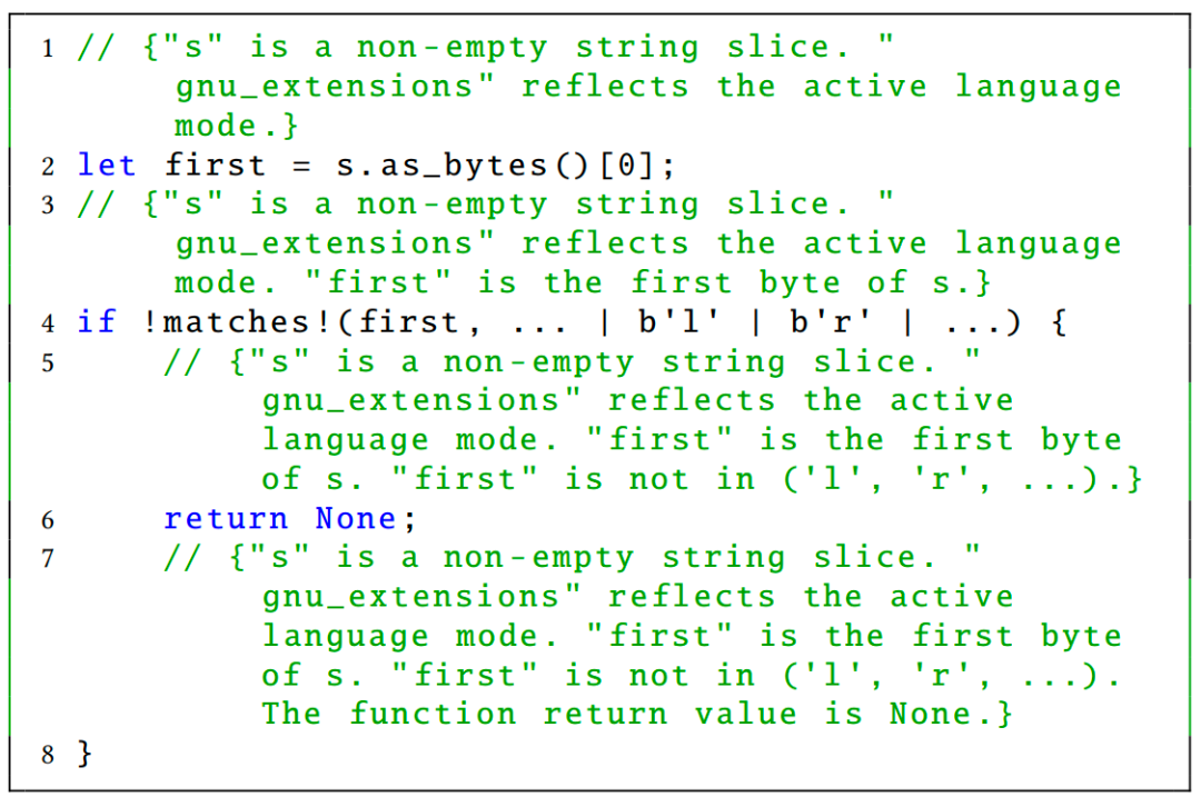 Natural-language reasoning over code states